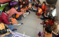 Children participating in group therapy session at SETU CDC Ahmedabad