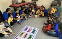 Children participating in group therapy session at SETU CDC Ahmedabad